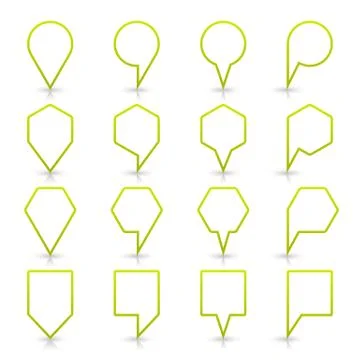 Green map pin sign flat location icon web button Stock Illustration