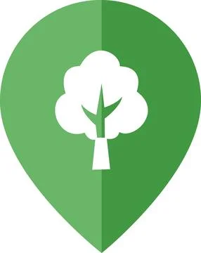 Green map pin with tree park location icon Ilustración de archivo