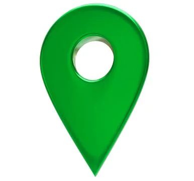 Green map pointer 3d pin. Location symbol isolated on white background. Web イラスト素材