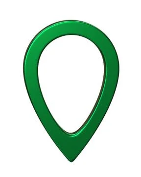Green map pointer 3d pin. Location symbol isolated on white background. Web Illustrazione stock