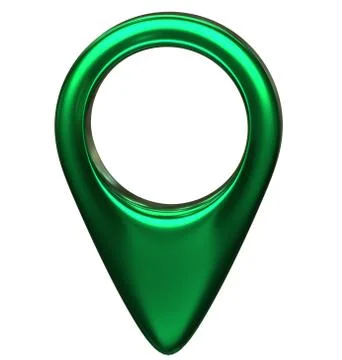Green map pointer 3d pin. Location symbol isolated on white background. Web Stock Illustration