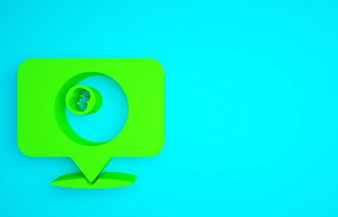 Green Map pointer with billiard pool snooker ball with number 8 icon isolated on Stock Illustration