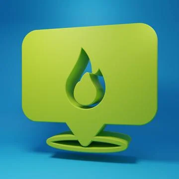 Green Map pointer with fire flame icon isolated on blue background. Fire ne.. 스톡 일러스트