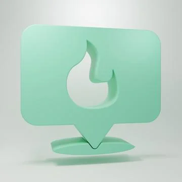 Green Map pointer with fire flame icon isolated on grey background. Fire ne.. Stock Illustration