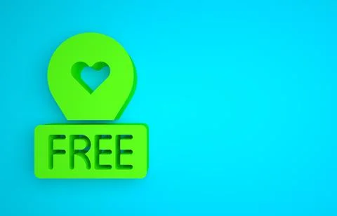 Green Map pointer with heart icon isolated on blue background. Valentines day 스톡 일러스트