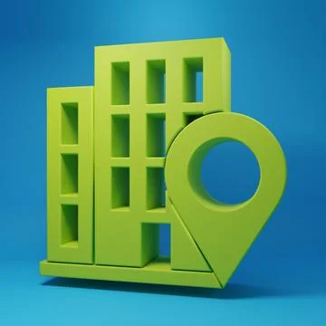 Green Map pointer with house icon isolated on blue background. Home locatio.. Stock Illustration