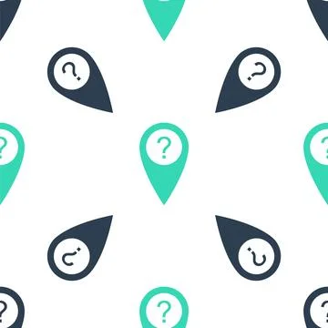 Green Map pointer with Question symbol icon isolated seamless pattern on white Stock Illustration