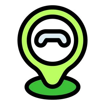 Green map pointer showing phone receiver icon for customer service location イラスト素材