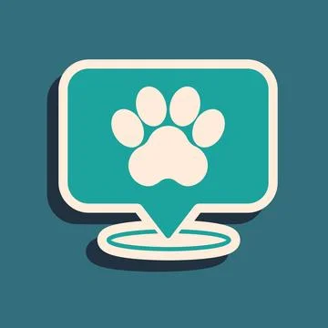 Green Map pointer with veterinary medicine hospital, clinic or pet shop for.. Stock Illustration