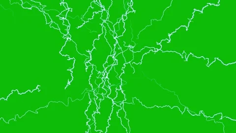 A green map with white lines representing rivers and streams Vídeos de archivo 331103726