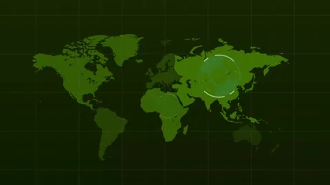 A green map of the world with a white circle in the middle Vidéo 266955449