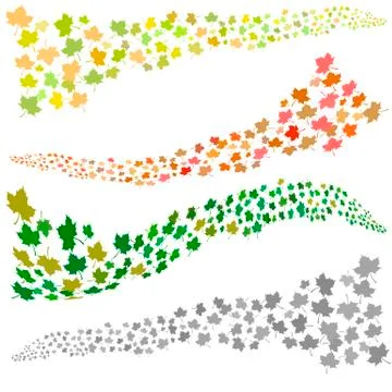 Green Maple Leaves Pattern Illustrazione stock