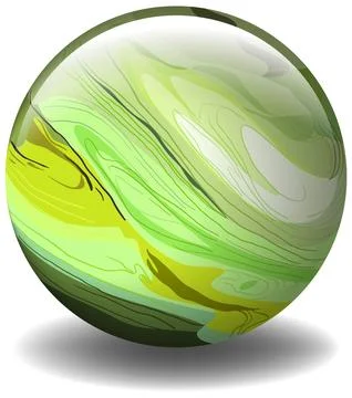 Green Marble Sphere with Swirling Patterns Stock Illustration