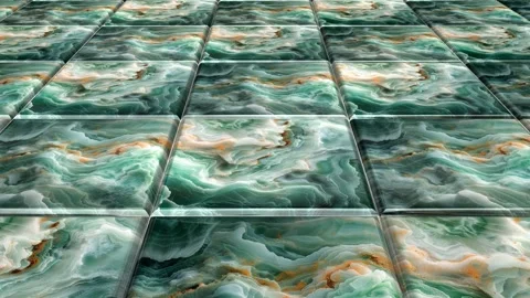 Green Marble Tiles, Background, Exclusive, Reflection, Unique Design Stock Footage 294202160