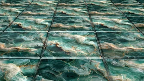 Green Marble Tiles, Background, Unique Design, Reflection, Exclusive Stock Footage 294202170
