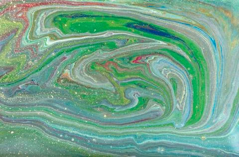 Green marbling pattern. Golden marble liquid texture. Stock Illustration
