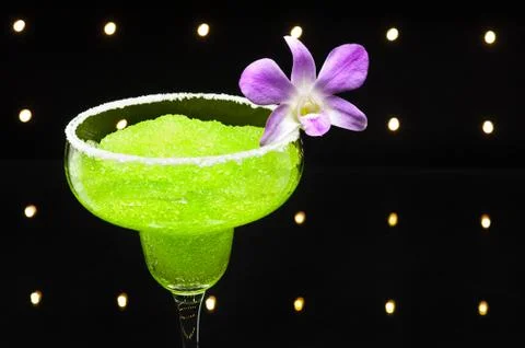 Green margarita cocktail Stock Photos