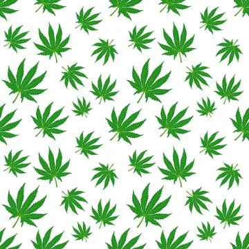 Green marijuana pattern. Seamless, Vector illustration. EPS10. Illustrazione stock