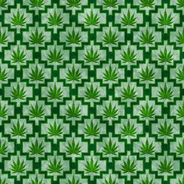 Green Marijuana Tile Pattern Repeat Background Stock Illustration