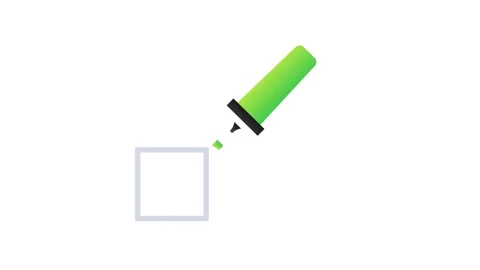 Green marker drawing check mark on white and blue background Stock Footage 312560017