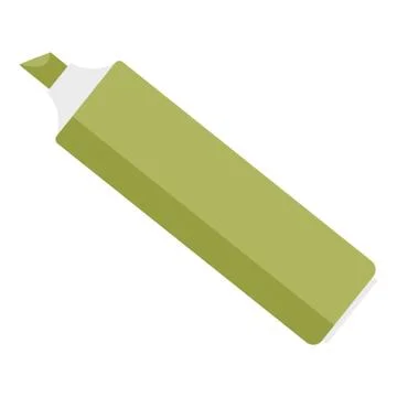 Green marker icon, flat style Ilustração Stock