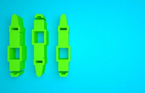 Green Marker pen icon isolated on blue background. Felt-tip pen. Minimalism Stock Illustration
