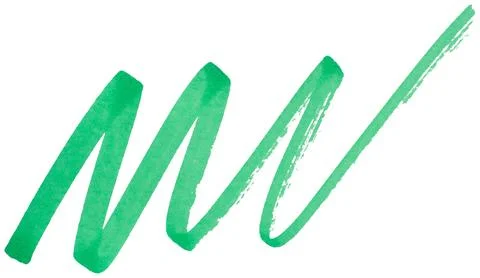 Green marker zigzag brush strokes isolated on white background Stock Photos