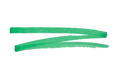 Green marker zigzag brush strokes isolated on white background Stock Photos