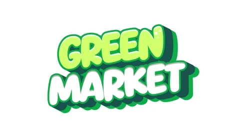 Green Market Animated Bubble Text with Bold White and Lime Typography Stock Footage 339260562