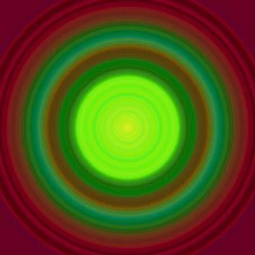 Green &amp; Maroon Concentric Circle Gradient Art – Abstract Radial Geometry Stock Illustration