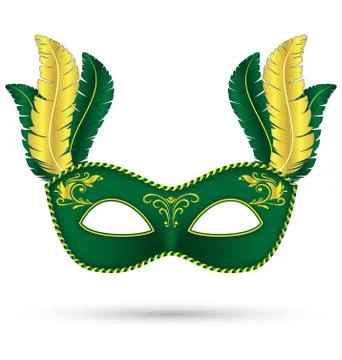 Green mask with feathers Illustrazione stock