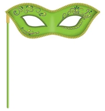 Green mask on stick Stock Illustration