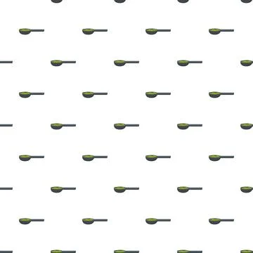Green matcha powder measuring spoon pattern background Stock Illustration