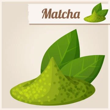 Green matcha tea. Detailed Vector Icon 库存插图