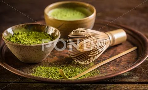 Green matcha tea Stock Photos