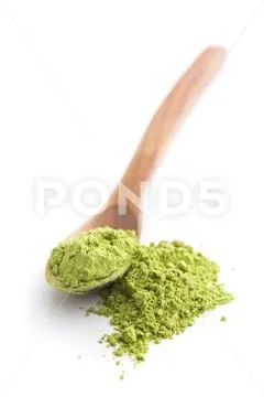 Green matcha tea powder. Stock-Fotos