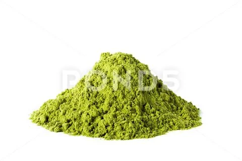 Green matcha tea powder Stock Photos