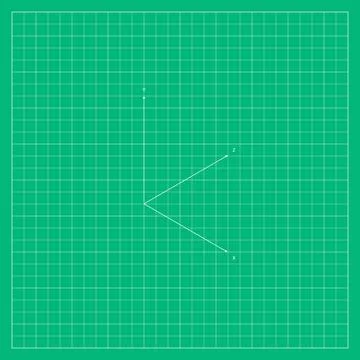 Green mathematical grid featuring an angled geometric line construction wit.. Stock Illustration