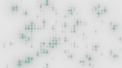 Green matrix, binary code ascii, strings 0 and 1, cyberspace, attack hacking Stock Footage 302339383