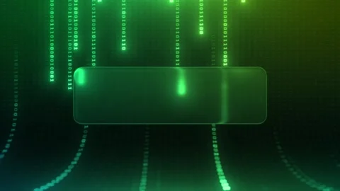Green Matrix Binary Code Digital Technology Background with Liquid Glass Frame Stock Footage 337117794