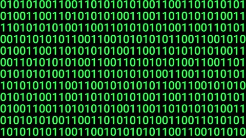 Green matrix binary code numbers rain animation on black background Stock Footage 330114257