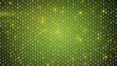 Green matrix of binary code symbols seamless loop 3D render animation 動画素材 119550407