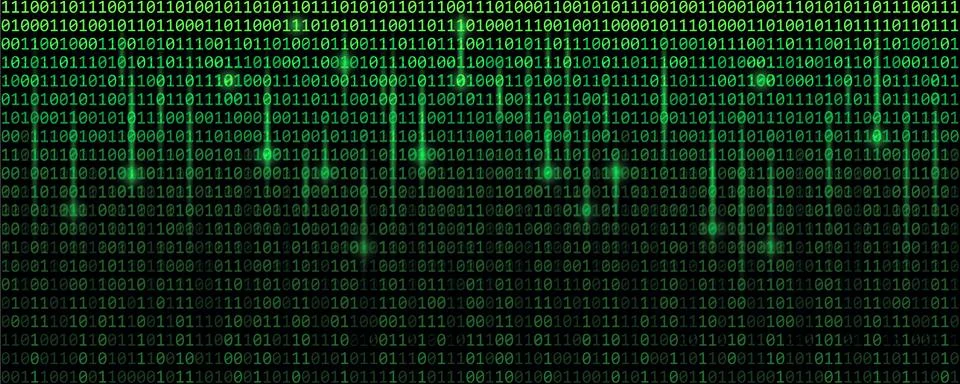 Green matrix binary code web background Stockillustratie
