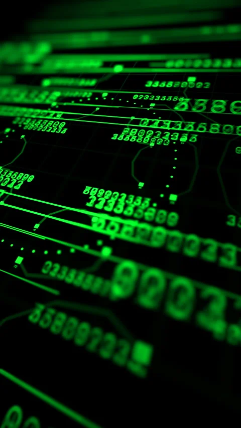 Green Matrix Binary Stream for Cloud Architecture and Network Code Analysis Stock-Footage 340254239