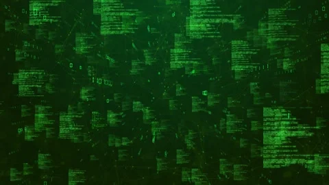 Green Matrix Code Animation Background Stock Footage 314371322