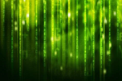 Green matrix code background Illustrazione stock