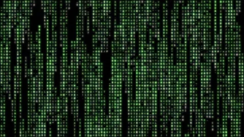 Green matrix code rain, vertical loop of falling numbers on black background. Stock Footage 330772338