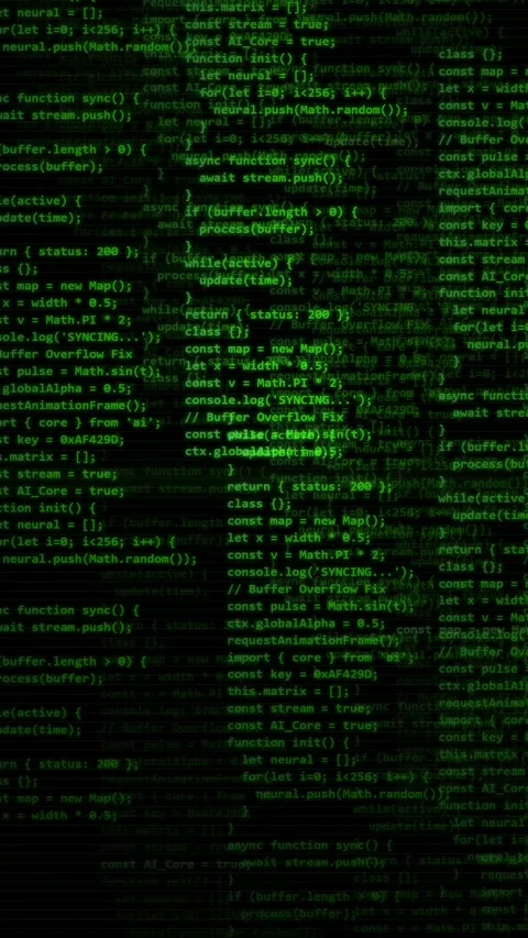 Green Matrix Code Scrolling Background Stock Footage 346207942