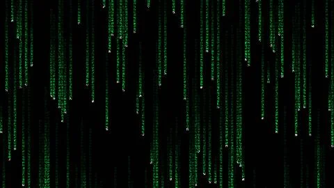 Green matrix digital code falling animation background Stock Illustration