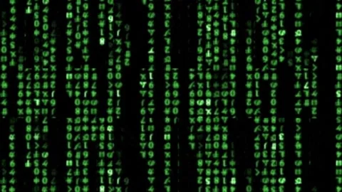 Green matrix digital data code falling. Video stock 335735394